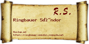 Ringbauer Sándor névjegykártya